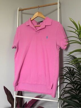 Polo by Ralph Lauren Pink Polo with Blue Embroidered Pony